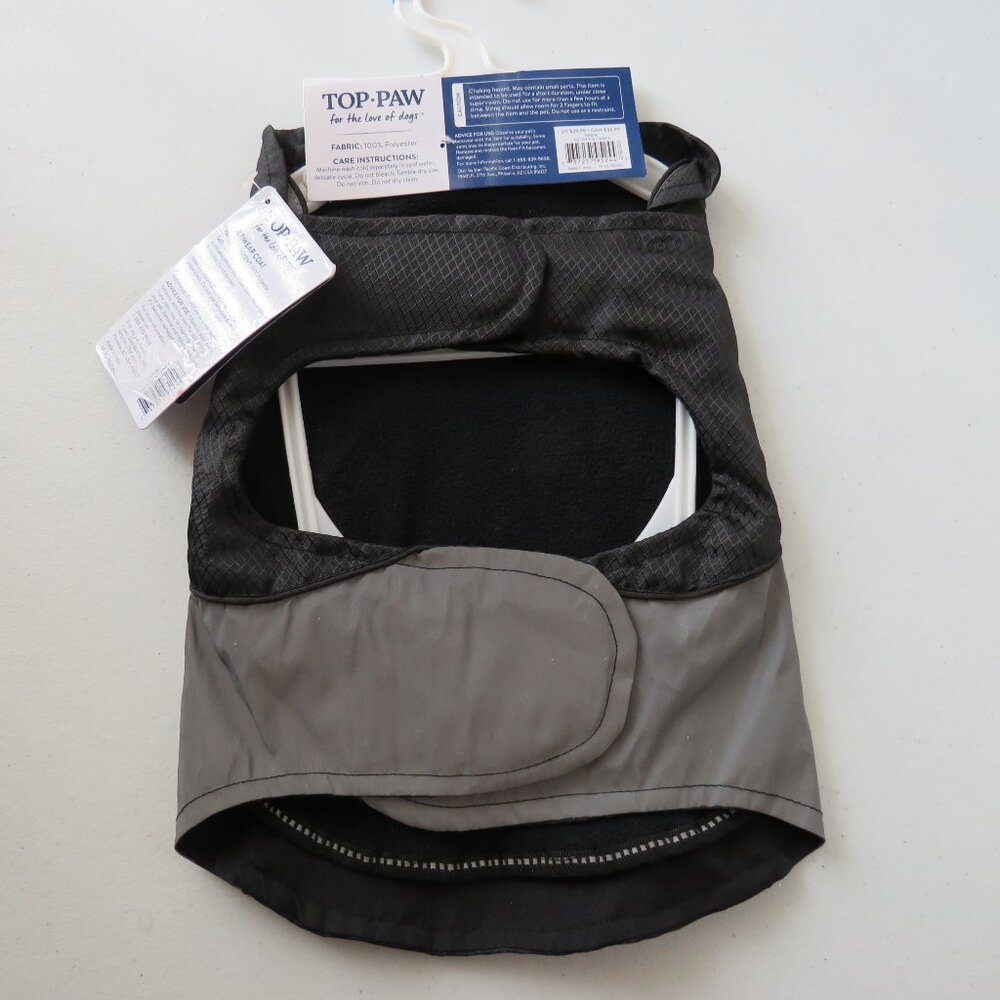 Top-Paw Multiwear Black Gray Dog Coat 3 Ways To Wear size S NWT